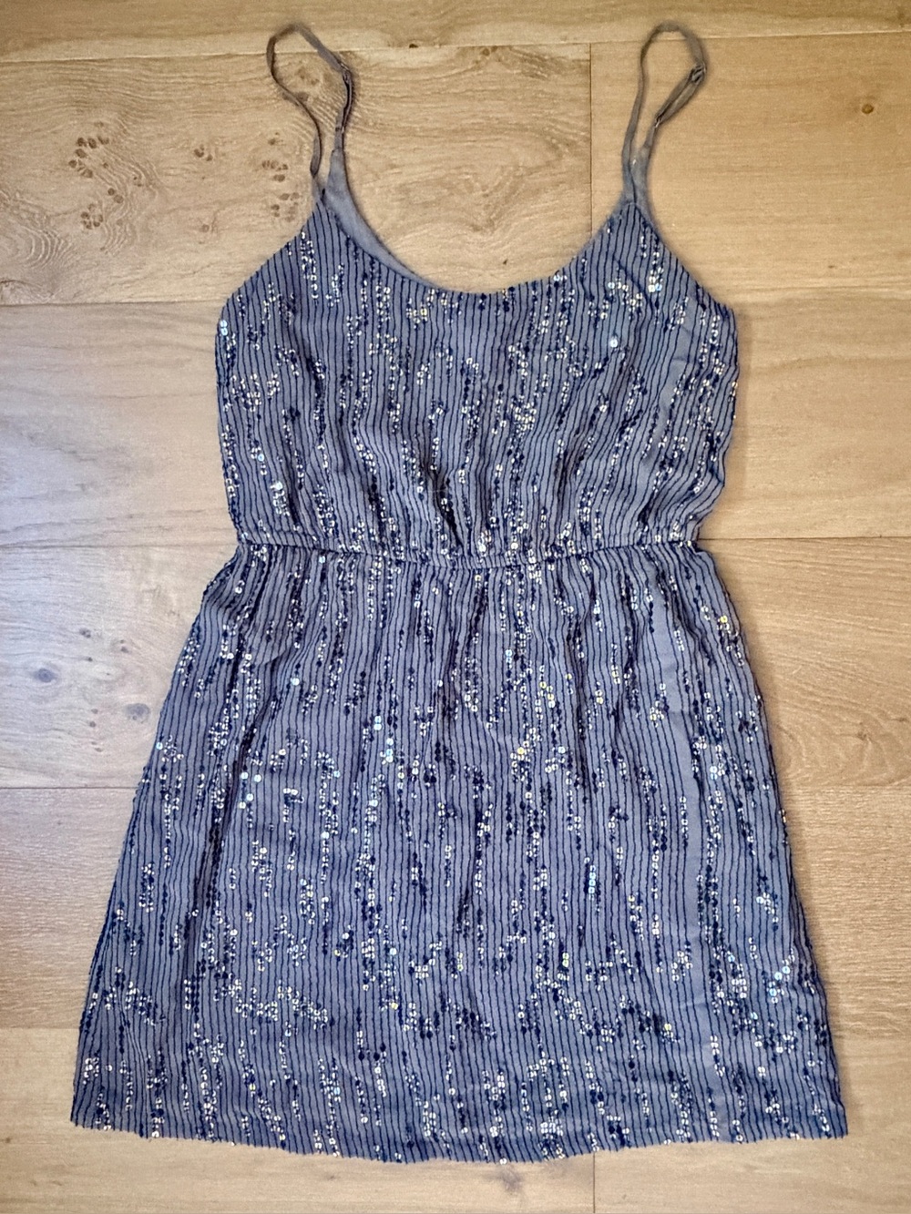 Urban Outfitters Staring at Stars Sequin Starry Night Cami Dress Gray Metallic L